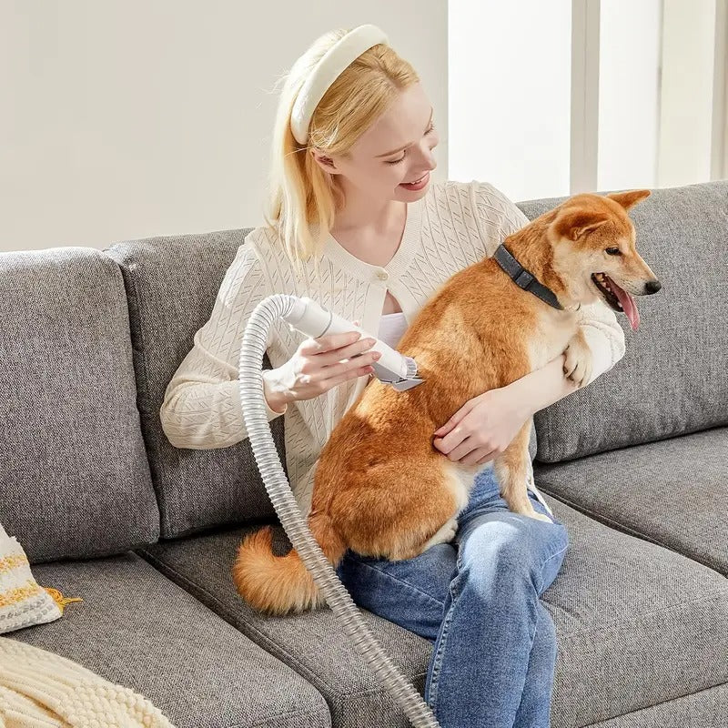 Dog/Cat/Pet Grooming Vacuum, Mulifunctional Grooming Tools, 3 Suction Modes, Cordless Clippers, 5 Groomer Tools, Low Noise Pet Hair Trimmer for