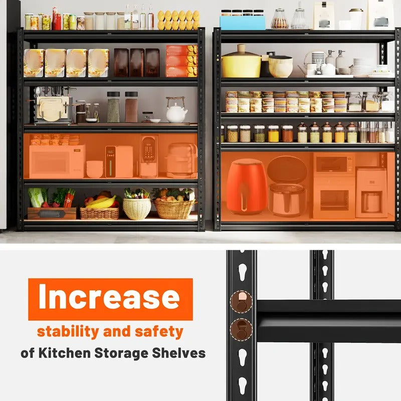 [Heavy Duty Shelving] Heavy Duty 5 Tier 72" H Storage Shelves 2000LBS | Garage Shelving Unit for Basement Pantry Utility Rack Shelf, Office, 35.5"W X72"H X 15.8"D, Adjustable Metal Shelves