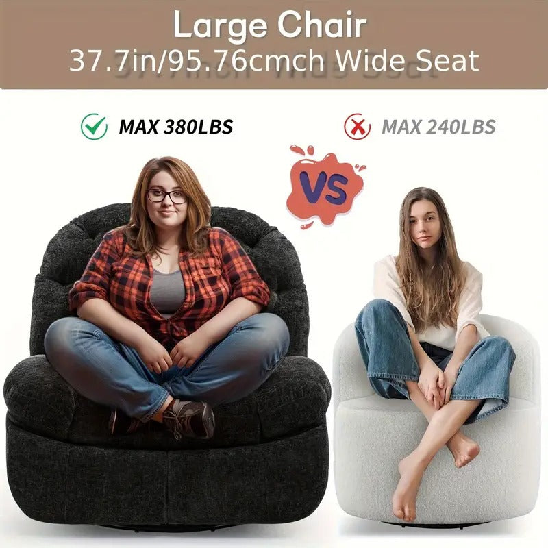 [Electric Recliner] Comfortable Oversized Swivel Recliner Chair | Adult Electric Recliner with USB Port and Side Pocket Storage, Large Chenille Recliner