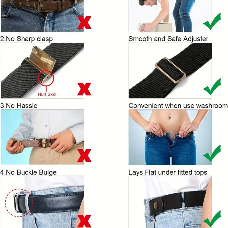 1 piece of abdominal control belt - elastic adjustable waistband for jeans and pants - no buckle design, comfortable and convenient