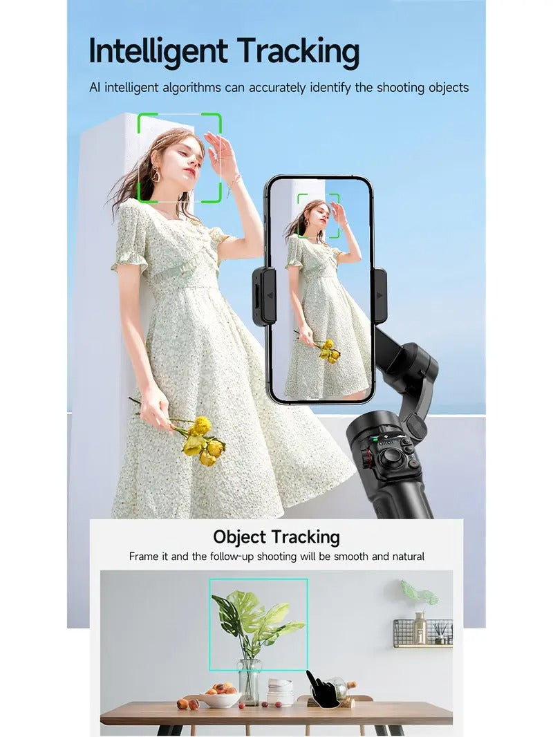 Gimbal Stabilizer For IPhone Built-in Extension Rod 3-Axis Foldable Phone Gimbal For IPhone 16/15 Pro Max, Detachable Remote, 6H Battery For Travel Vlogging