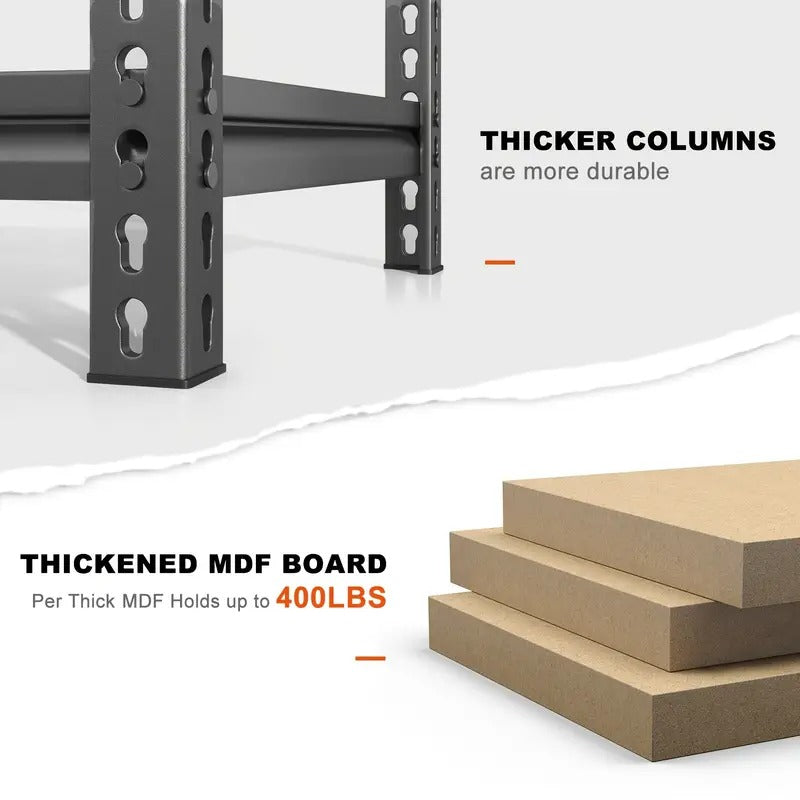 [Heavy Duty Shelving] Heavy Duty 5 Tier 72" H Storage Shelves 2000LBS | Garage Shelving Unit for Basement Pantry Utility Rack Shelf, Office, 35.5"W X72"H X 15.8"D, Adjustable Metal Shelves