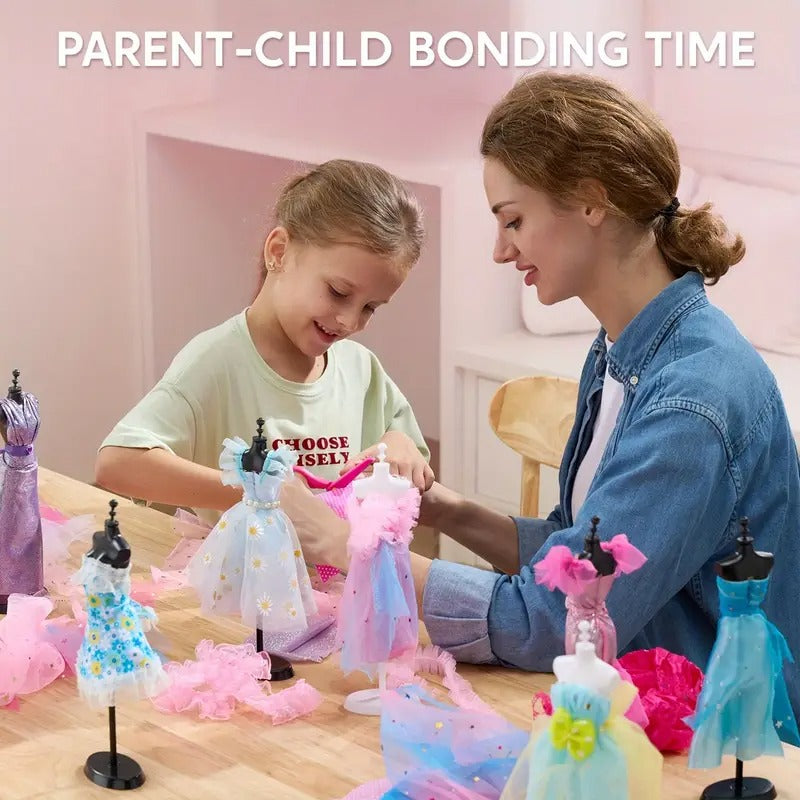 [1 SET DIY Fashion] 3 Mannequins DIY Fashion Design Crafts For Kids, 1 SET Sewing Kits | Art And Crafts For Girls Aged 8-12, Birthday Presents, Toys For Kids