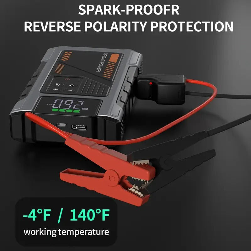 Jump Starter with Air Compressor, UltraSafe Car Battery Jump Starter, 12V Jump Starter Battery Pack, 4000A Battery Booster, Jump Box, Portable Charger And Jumper Cables For