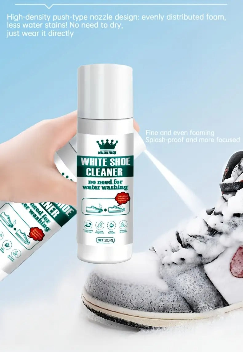 Yixingjia 1-Pack Multi-Functional Shoe Cleaner Brush with Foam Applicator - Whitening & Yellowing Remover, Non-Damaging Formula for Sneakers, Leather, Fabric Shoes - 6.76-16.91oz