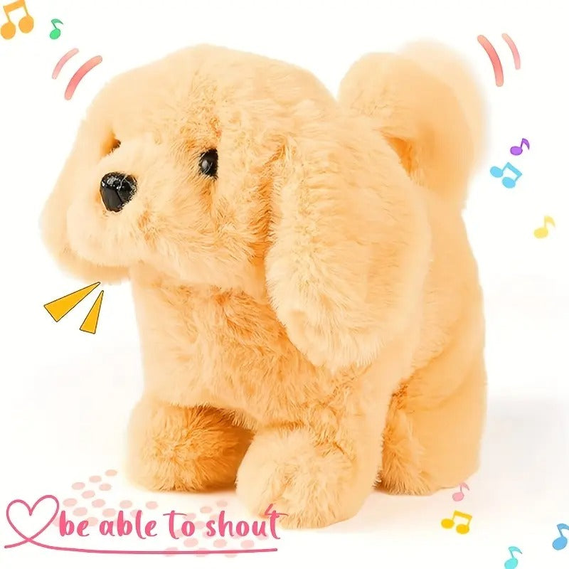 2 Dogs [White + Brown] Cute Puppy Electronic Pet Dog Youngsters Toy, Will Bark/Walk/Wake Up Tail, Creative Parent-Child Interaction Toy Dog, Suitable for Birthday Parties/Indoor