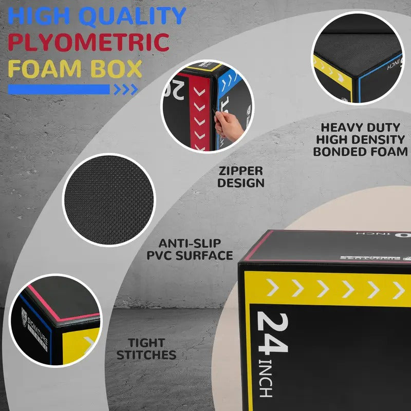 BalanceFrom 3-in-1 Rotatable Plyometric Box Jumping Exercise Trainer Workout Equipment with Anti Slip Surface & High Density Foam, Multiple Options