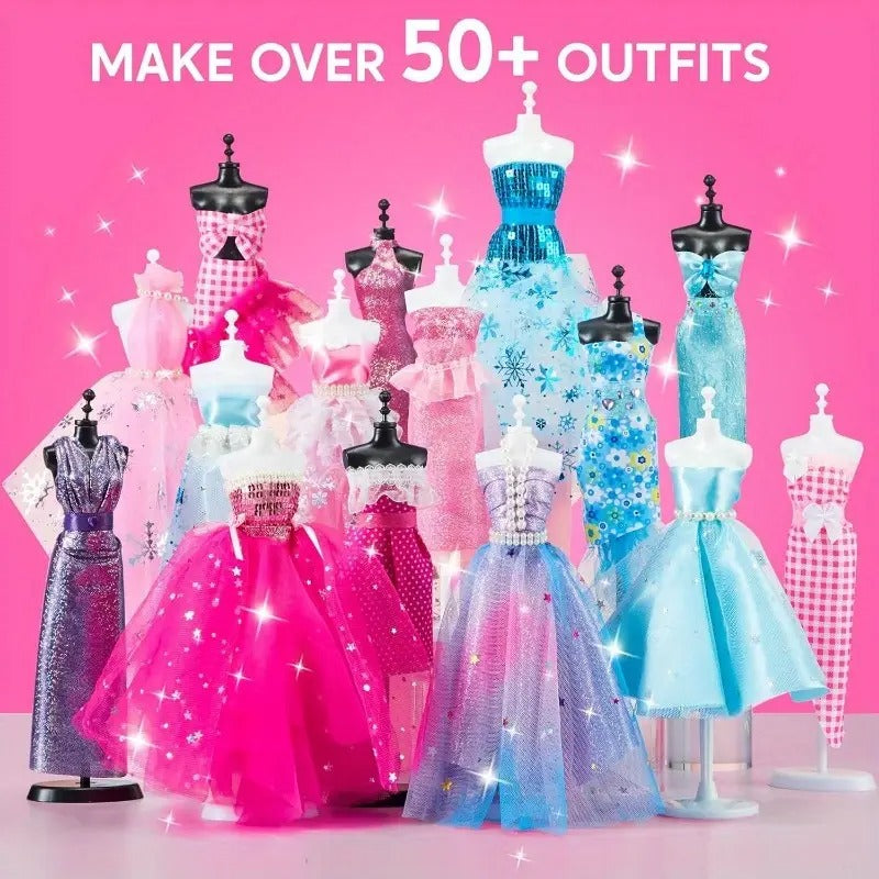 [1 SET DIY Fashion] 3 Mannequins DIY Fashion Design Crafts For Kids, 1 SET Sewing Kits | Art And Crafts For Girls Aged 8-12, Birthday Presents, Toys For Kids