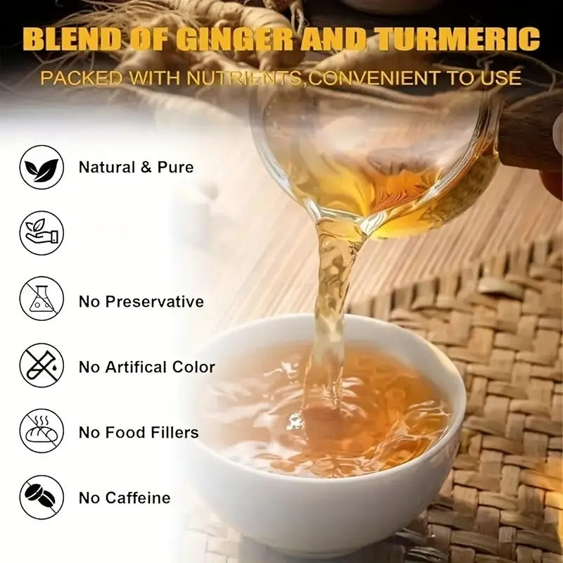 120 Count Premium Turmeric Ginger Cinnamon Tea Bags - Sugar & Caffeine Free, Allergy-Free Herbal Blend for Relaxation & Afternoon Office Nerves, Natural Tea Blend with Ginger,