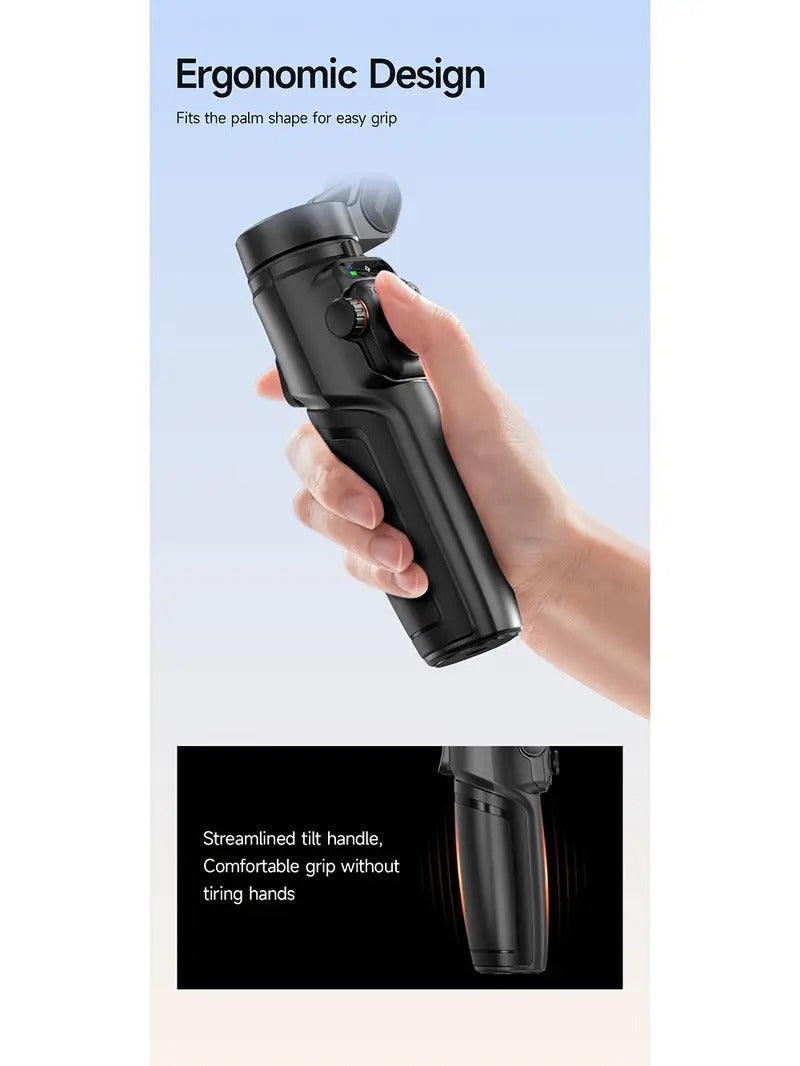 Gimbal Stabilizer For IPhone Built-in Extension Rod 3-Axis Foldable Phone Gimbal For IPhone 16/15 Pro Max, Detachable Remote, 6H Battery For Travel Vlogging