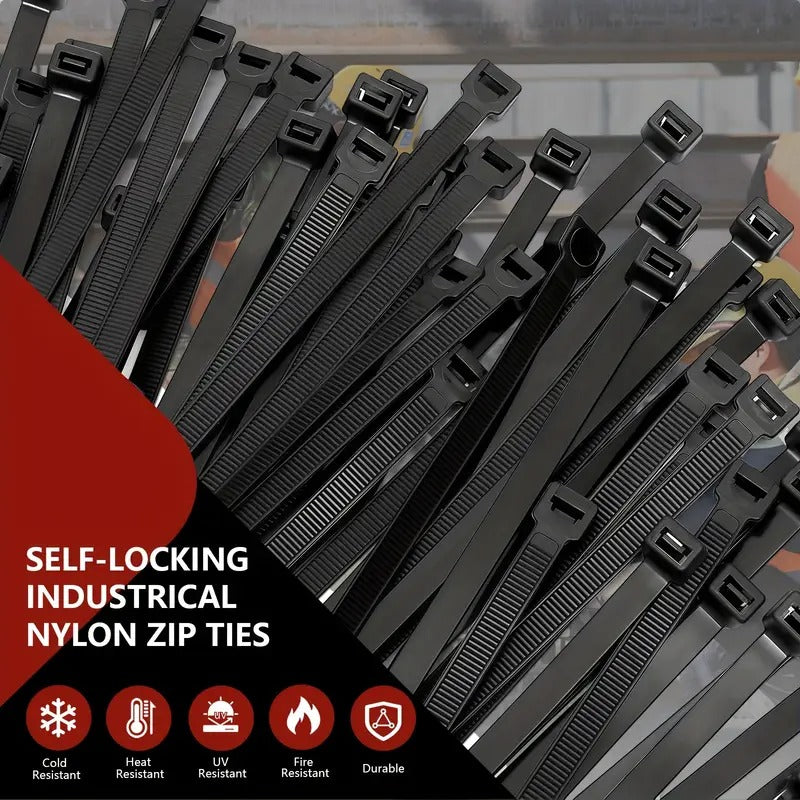 100pcs 18 Inch Large Heavy Duty Nylon Ties, UV Resistant Self-Locking Ties, 300 Lbs Tensile Strength, Durable Material Great