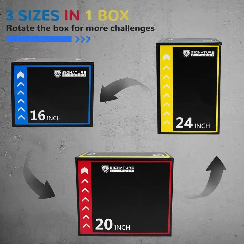 BalanceFrom 3-in-1 Rotatable Plyometric Box Jumping Exercise Trainer Workout Equipment with Anti Slip Surface & High Density Foam, Multiple Options