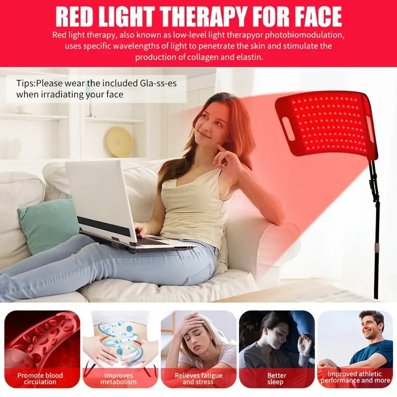Red Light Relax for Face and Body, Red Infrared Light Relax Lamp with Stand LED 660nm Red Light-Relax& 850nm Infrared Light Device for Body prime day