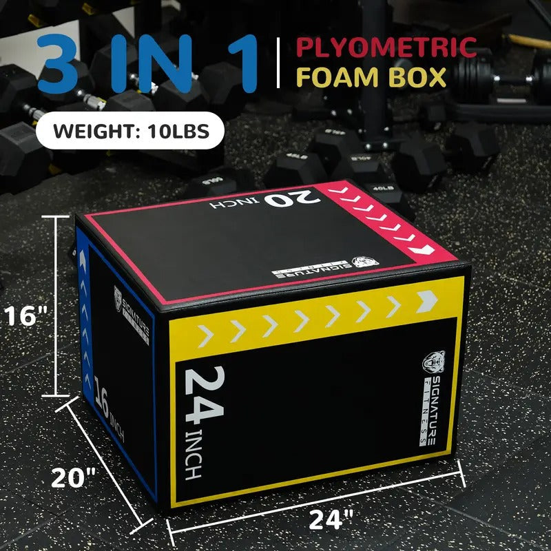 BalanceFrom 3-in-1 Rotatable Plyometric Box Jumping Exercise Trainer Workout Equipment with Anti Slip Surface & High Density Foam, Multiple Options