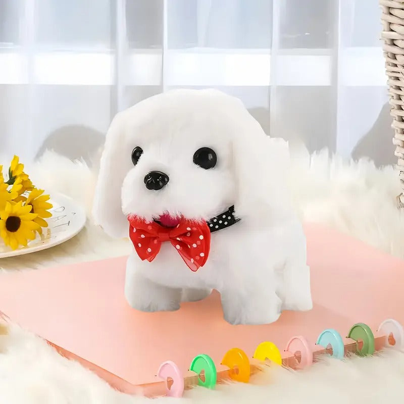 2 Dogs [White + Brown] Cute Puppy Electronic Pet Dog Youngsters Toy, Will Bark/Walk/Wake Up Tail, Creative Parent-Child Interaction Toy Dog, Suitable for Birthday Parties/Indoor