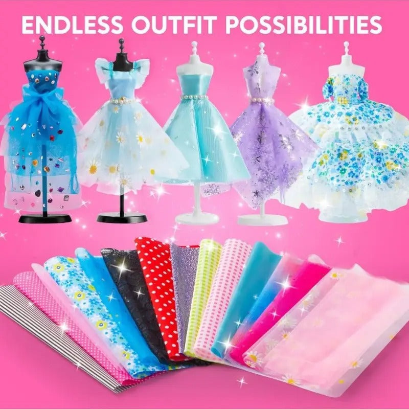 [1 SET DIY Fashion] 3 Mannequins DIY Fashion Design Crafts For Kids, 1 SET Sewing Kits | Art And Crafts For Girls Aged 8-12, Birthday Presents, Toys For Kids