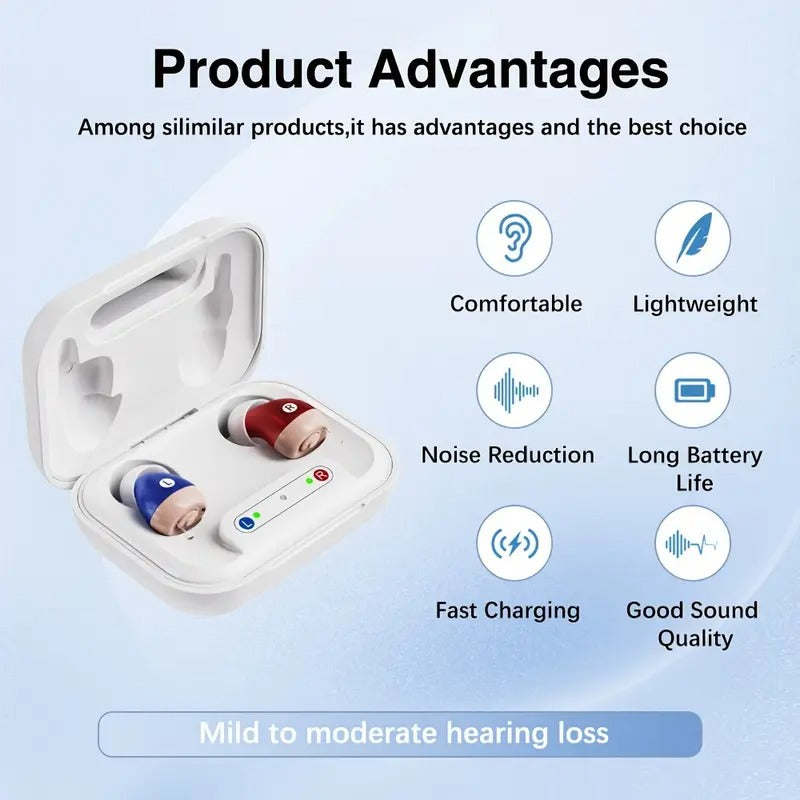 [Jinghao Digital Hearing Aids] Jinghao Rechargeable Digital Hearing Aids | Comfortable Wearing with Portable Charging Case | New Model for Seniors