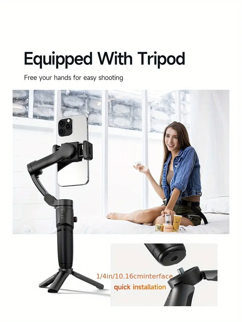 Gimbal Stabilizer For IPhone Built-in Extension Rod 3-Axis Foldable Phone Gimbal For IPhone 16/15 Pro Max, Detachable Remote, 6H Battery For Travel Vlogging