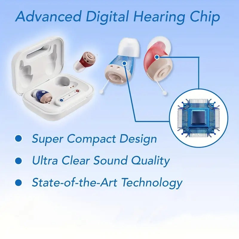 [Jinghao Digital Hearing Aids] Jinghao Rechargeable Digital Hearing Aids | Comfortable Wearing with Portable Charging Case | New Model for Seniors