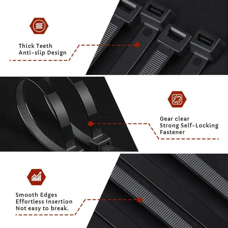 100pcs 18 Inch Large Heavy Duty Nylon Ties, UV Resistant Self-Locking Ties, 300 Lbs Tensile Strength, Durable Material Great