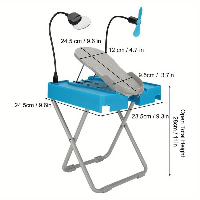 Pedicure Foot Rest Adjustable Beauty Footrest Pedicure Chair Pedicure Helper with LED Mirror and Drying Fan Home Pedicures Too-Gifts for family, friends, men and women