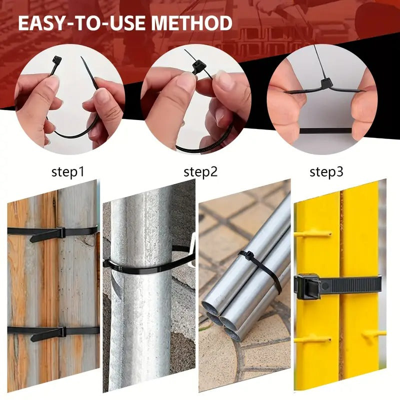 100pcs 18 Inch Large Heavy Duty Nylon Ties, UV Resistant Self-Locking Ties, 300 Lbs Tensile Strength, Durable Material Great