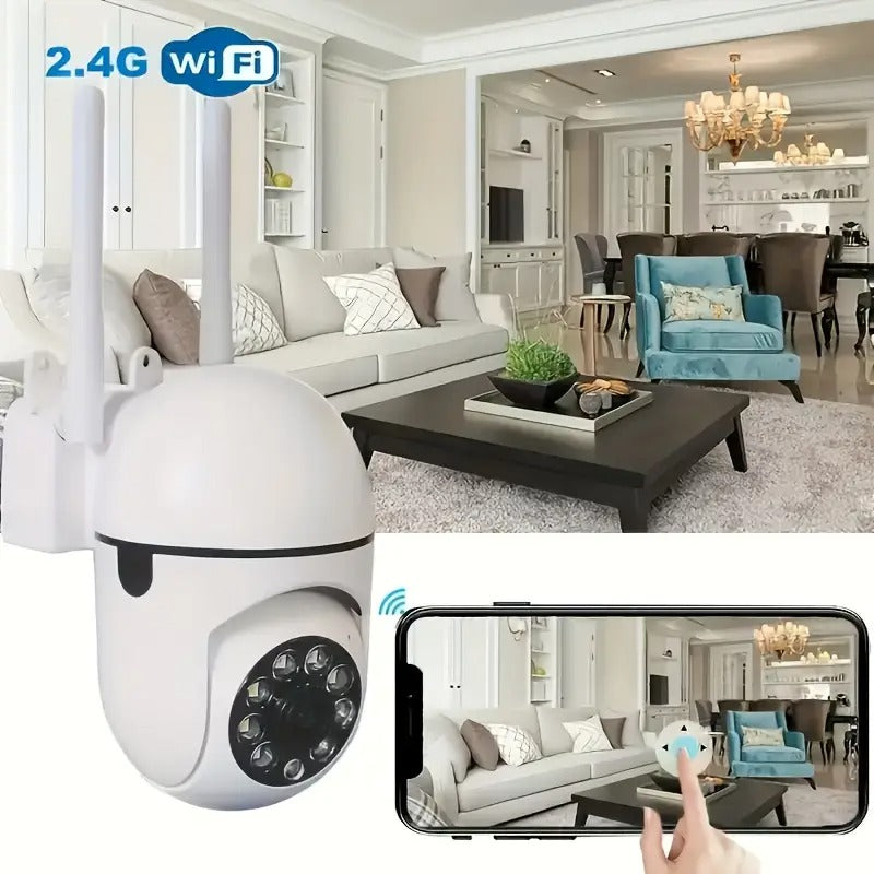 4pcs Wireless WiFi Pet Security Camera, Outdoor Camera, 1080P HD, Color Night Vision, 2-Way Audio, Ease Life APP, 360 Pan/Tilt/Zoom, Motion Tracking & Detection For Home Security, Spotlight & Siren