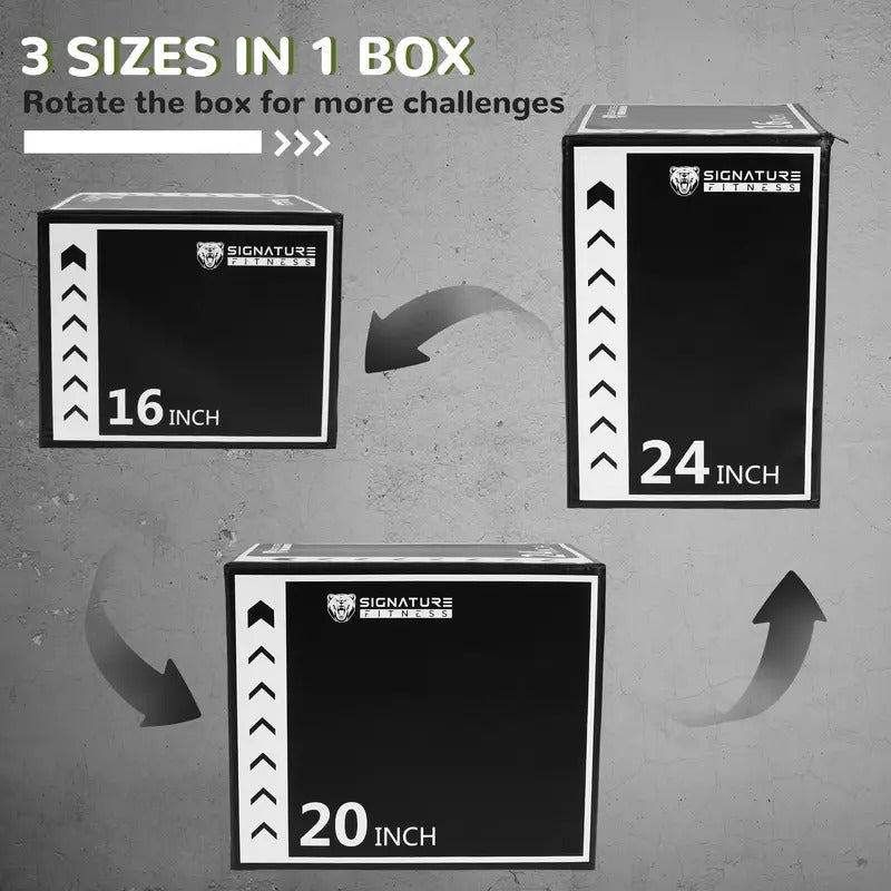 BalanceFrom 3-in-1 Rotatable Plyometric Box Jumping Exercise Trainer Workout Equipment with Anti Slip Surface & High Density Foam, Multiple Options