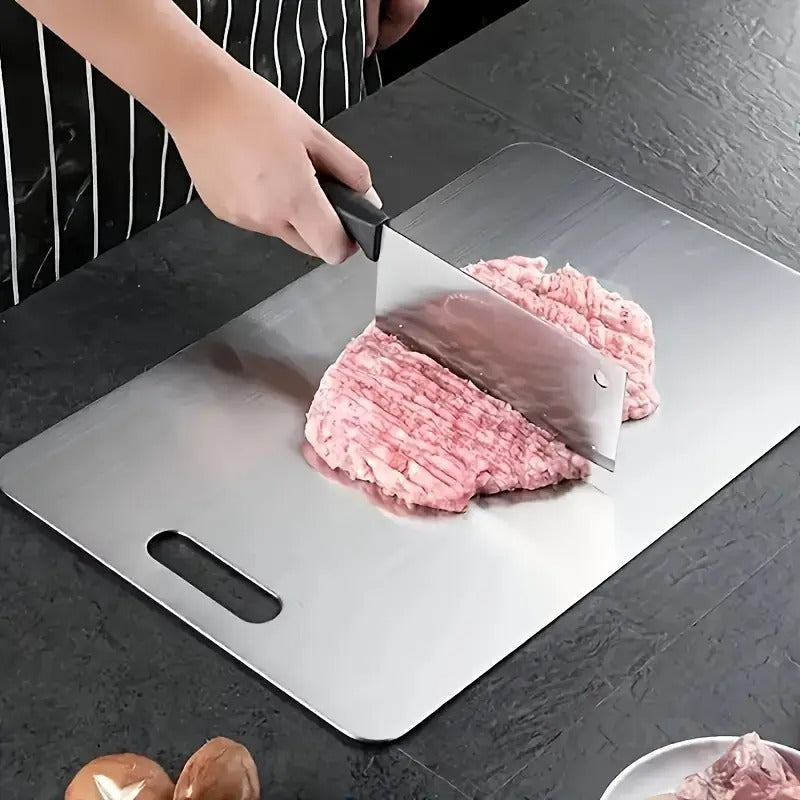 3pcs Premium Stainless Steel Cutting Board Set- Durable, Easy to Clean, Kitchen Ready, Space-Saving, Rust-Resistant, and BPA-Free, Safe for Food Preparation