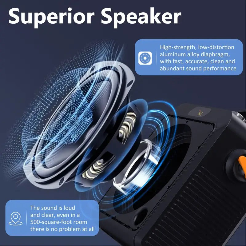 [Wireless Karaoke Speaker] Wireless Karaoke Speaker T19-T - 2 Microphones, Karaoke Machine for Adult, Home Speaker Karaoke System with RGB Light, Live Streaming Function