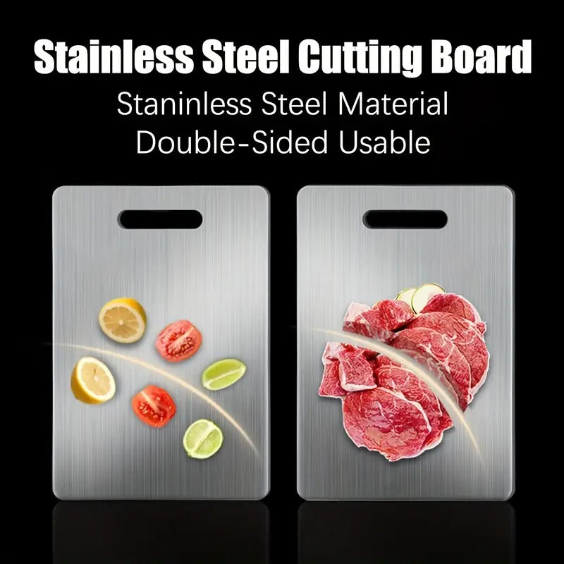 3pcs Premium Stainless Steel Cutting Board Set- Durable, Easy to Clean, Kitchen Ready, Space-Saving, Rust-Resistant, and BPA-Free, Safe for Food Preparation