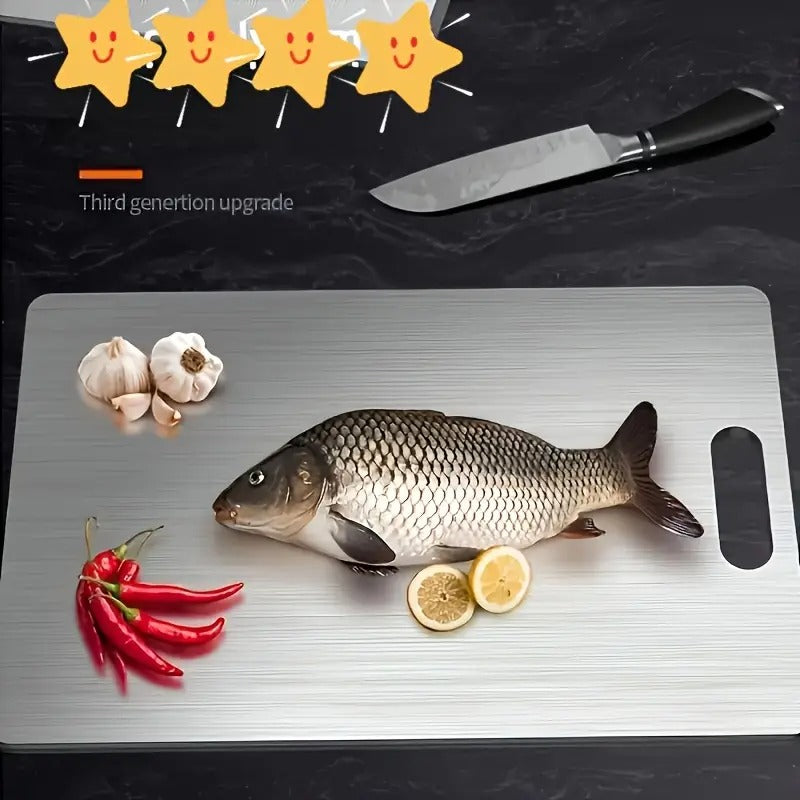 3pcs Premium Stainless Steel Cutting Board Set- Durable, Easy to Clean, Kitchen Ready, Space-Saving, Rust-Resistant, and BPA-Free, Safe for Food Preparation