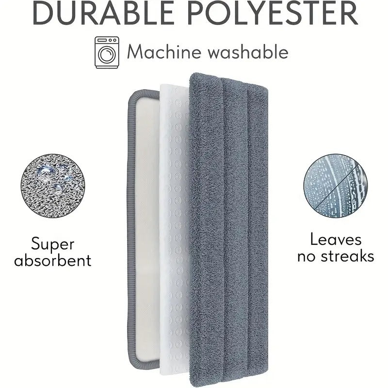 Hands-Free Flat Mop with Bucket - Dual-Purpose Dry and Wet Cleaning, Ideal for Bedroom, Kitchen, Living Room, Bathroom - Durable Plastic - for Homeowners - Efficient Cleaning Solution - Great Gift for Housewarming