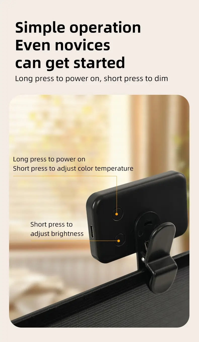 Mini Portable LED Selfie Light Suitable For All 4 Seasons, With 3 Adjustable Modes. It Is A Clip-on Fill Light For Mobile Phones, Cameras, Laptops And IPads - Brightness Enhancement And Color Temperature Contro