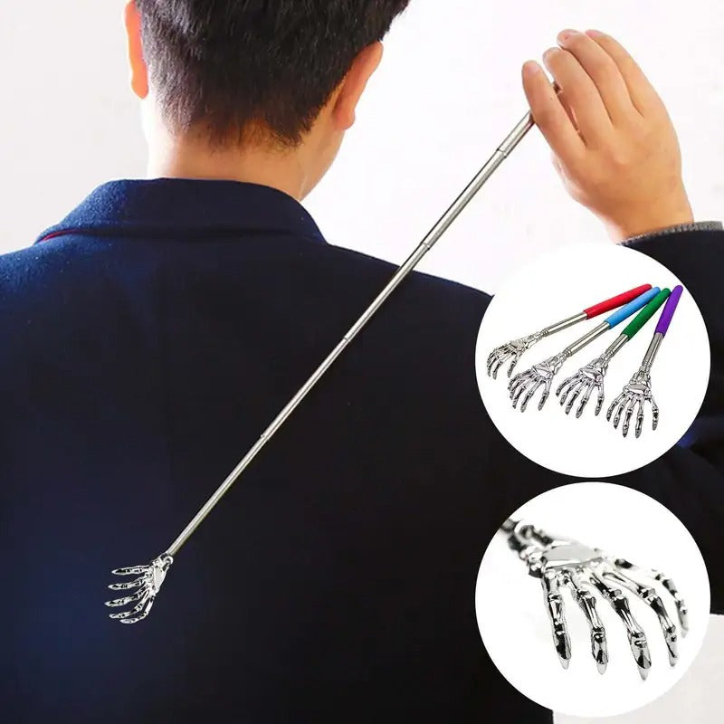 4pcs adjustable stainless steel telescopic ticker Ticker Ticker, ergonomically designed handle, cool claw, 6 colors randomly shipped, portable ticker ticker Ticker Ticker rake