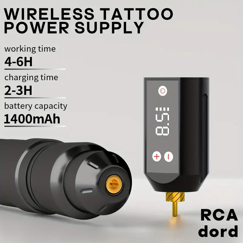 POSEIDON Tattoo V5 HM142 Tattoo Pen Kit - POSEIDON Battery Tattoo Pen with Extra Battery 1500mAh, Tattoo Gun Kit with Tattoo Power Supply And 10pcs Tattoo Cartridge Needles,