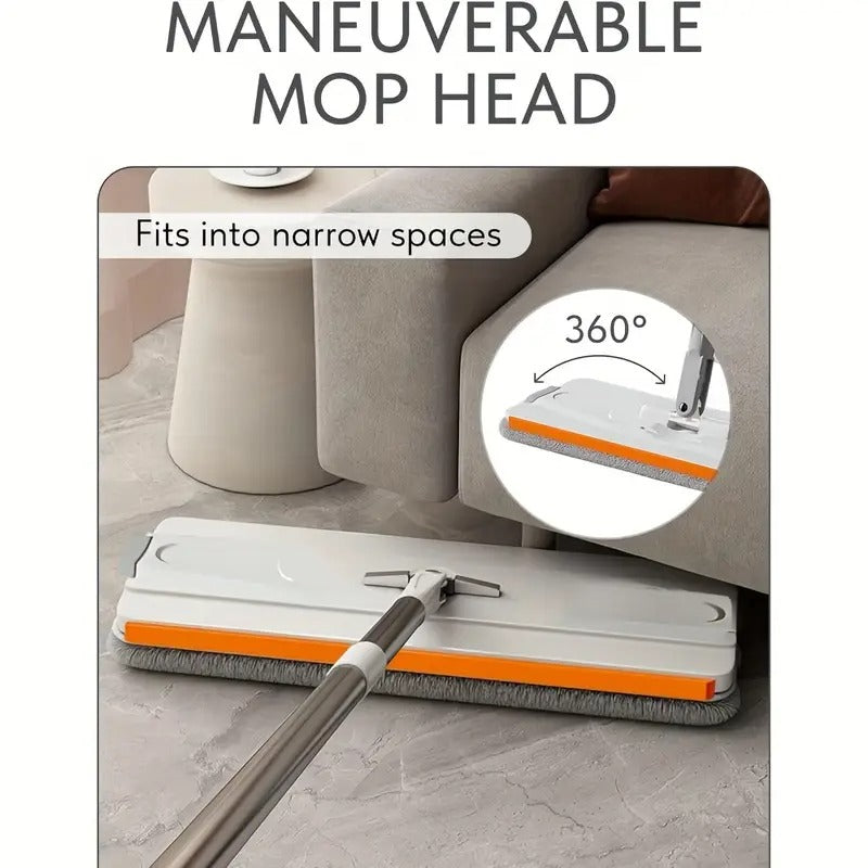 Hands-Free Flat Mop with Bucket - Dual-Purpose Dry and Wet Cleaning, Ideal for Bedroom, Kitchen, Living Room, Bathroom - Durable Plastic - for Homeowners - Efficient Cleaning Solution - Great Gift for Housewarming