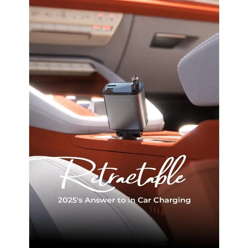 Retractable Car Charger 69W USB C Car Accessories Adapter for iPhone 16 USB C Charger Fast Charging Toyota Tacoma Accessories Travel Essentials Gifts for Women Men for iPhone 16 Pro Max 15