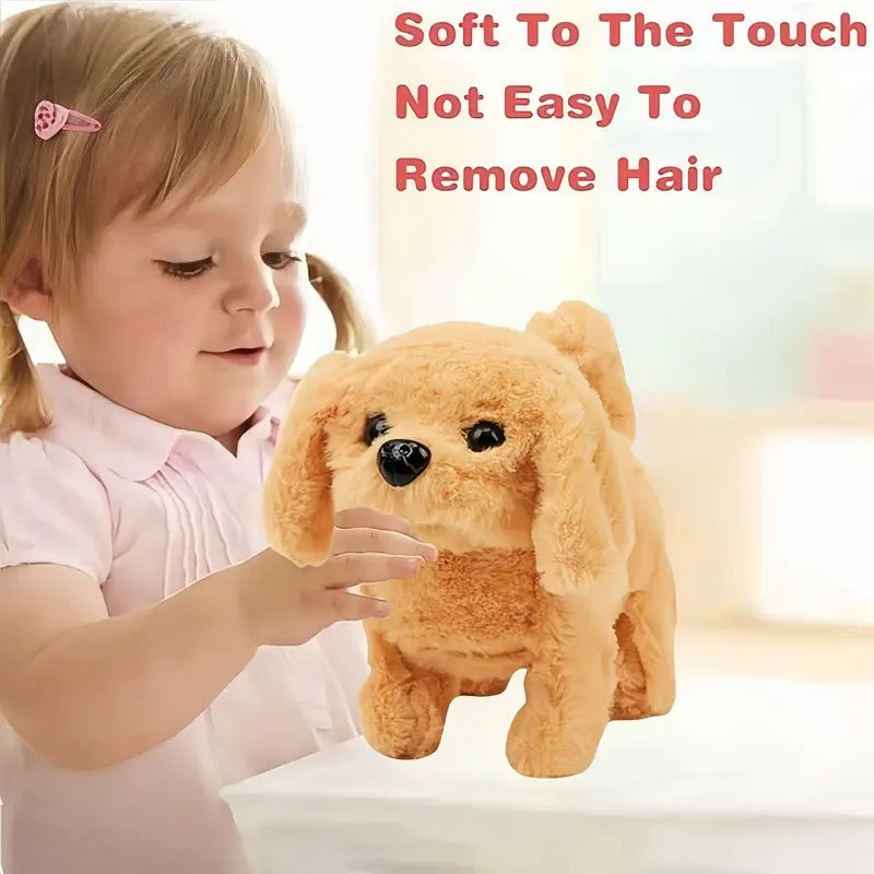 Cute Light Brown Interactive Toy Dog - Can Bark, Walk, and Wag Tail - Perfect for Indoor/Outdoor Play, Weddings, and Parties - Ideal Birthday Gift for Boys and Girls, Party Toy Dog|Playful Dog Design|Battery Powered