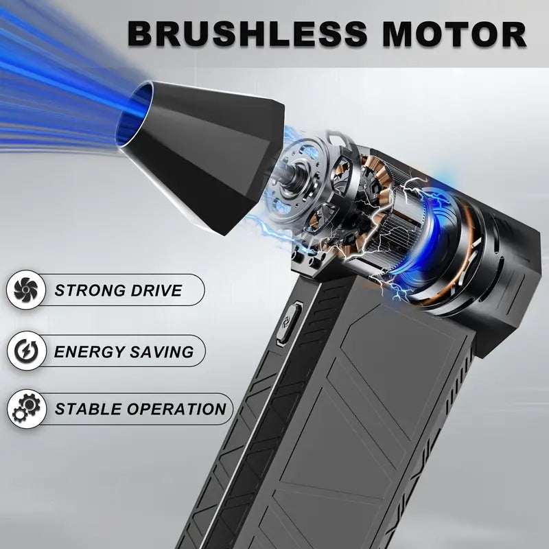[130000RPM Air Duster] 130000RPM Electric Air Duster | 3 Gear Adjustable Jet Dry Blower Can Reusable for Computer Keyboard, Outdoors, Car, Home, Father's Day Gifts