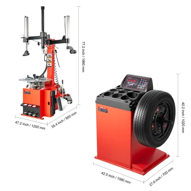 VEVOR Durable Electric Tire Changer Tire Changer Tire Balancer with 18" Spindle