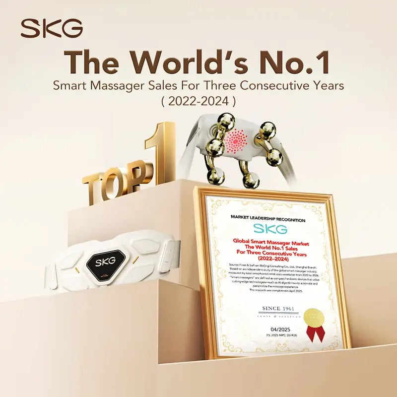 SKG Neck Massager for Deep Tissue, 6D Cordless Shiatsu Neck And Shoulder Massager with Heat for Neck Back Shoulder Legs Electric Kneading Massage Use At Home Office Car Gifts for Men Women