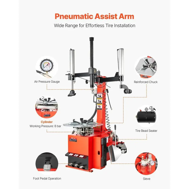 VEVOR Durable Electric Tire Changer Tire Changer Tire Balancer with 18" Spindle