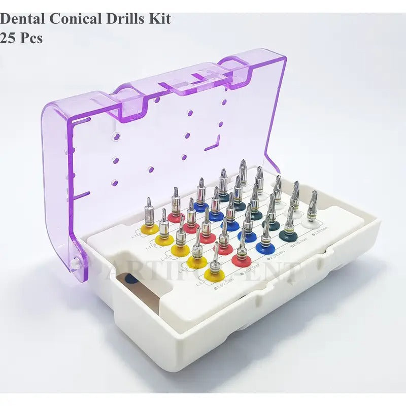 ARTIFOL 25 PCS Conical Drills Set with Stoppers 25 Pcs Kit with Storage Box OS1048