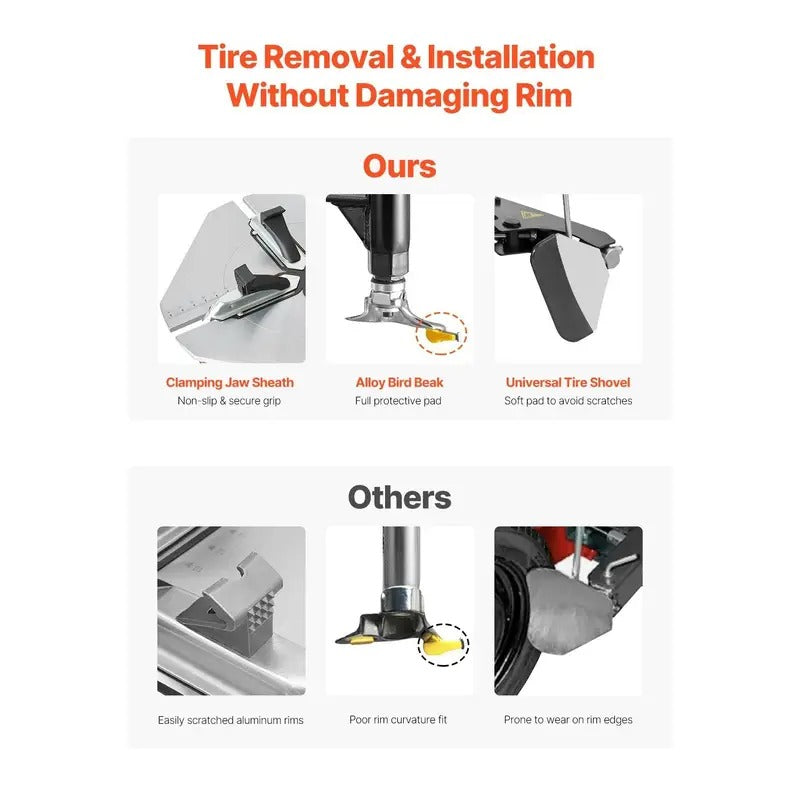 VEVOR Durable Electric Tire Changer Tire Changer Tire Balancer with 18" Spindle