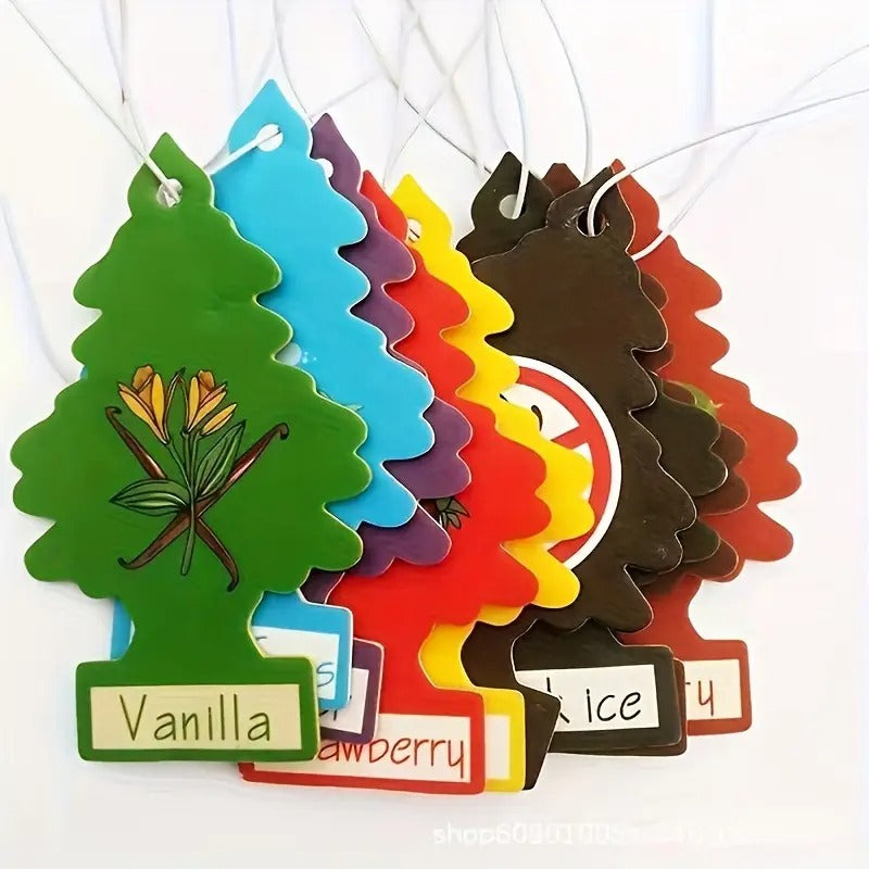 [10pcs Car Fragrance] 10pcs Car Fragrance Tablet | Small Tree Interior Decoration Car Perfume Pendant
