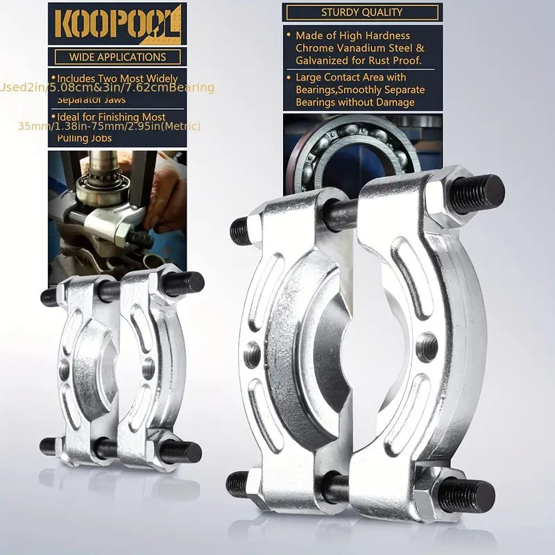 [Bearing Puller] 12pcs Bearing Puller | Gear Puller Set, Wheel Bearing Removal Tool, Wheel Hub Axle Puller Set, Bearing Separator With 2' And 3' Bearing Separator Jaws, Without Battery