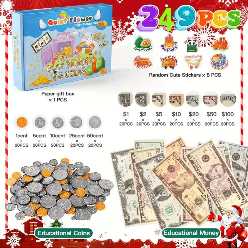 248pcs Play Fake Props, Learning Education Toys for Kids to Learn, Teaching Counting Resources Activity for Classroom, Develops Early Math Skills Toys Gift for Age 3 4 5 6 7 8+ Year Old