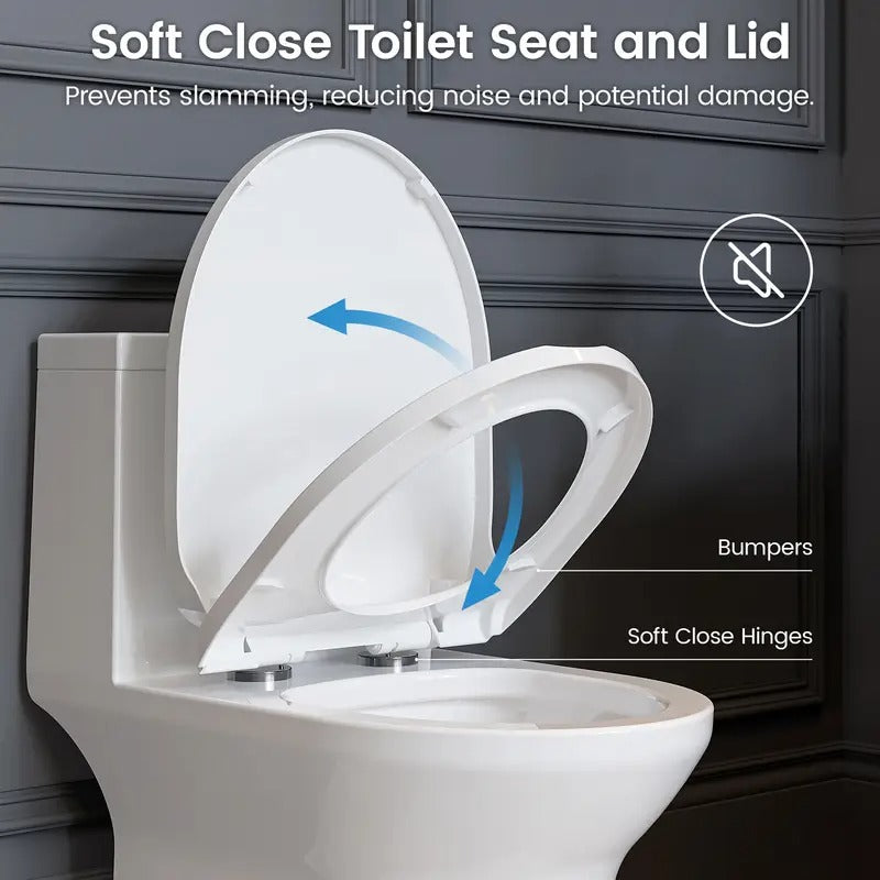 Sotomo Ada Compliant One-piece Toilet, 1.1/1.6 Gpf Dual Flush, Water-Saving,Map 800g, Quick Release & Soft Close Toilet Seat