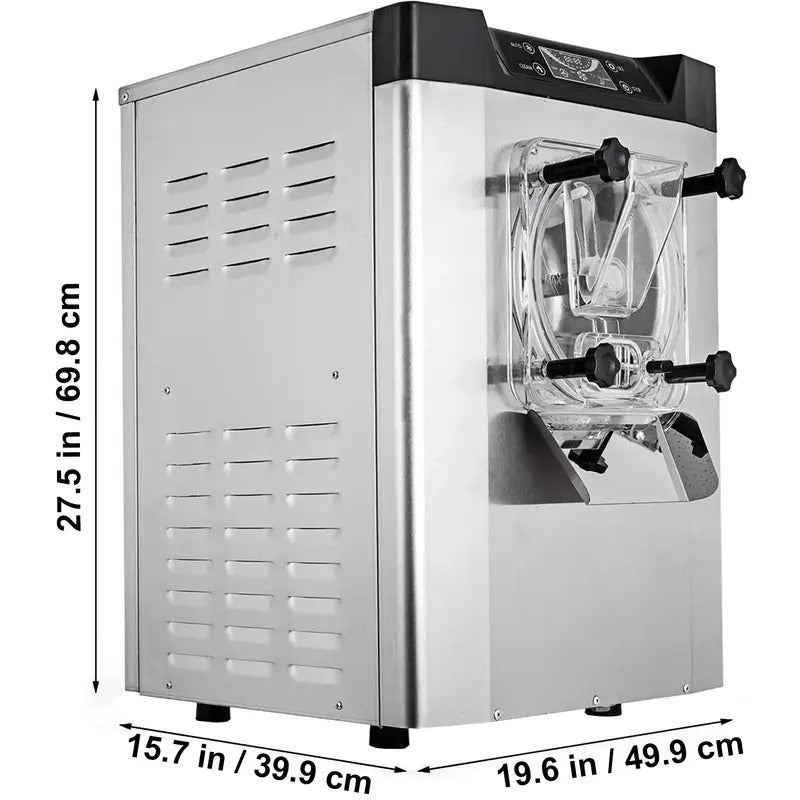VEVOR Commercial Ice Cream Machine 1400W 20/5.3 Gph Hard Serve Ice Cream Maker with LED Display Screen Auto Shut-Off Timer One Flavors Perfect for Restaurants Snack bar Supermarkets